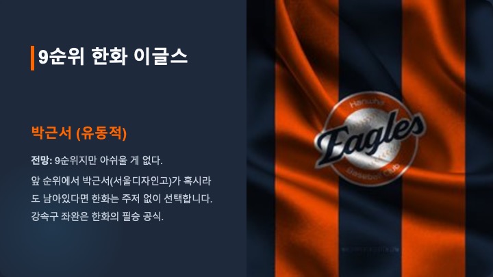 한화 이글스 예측