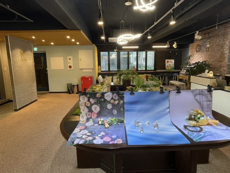Wide perfume workshop interior